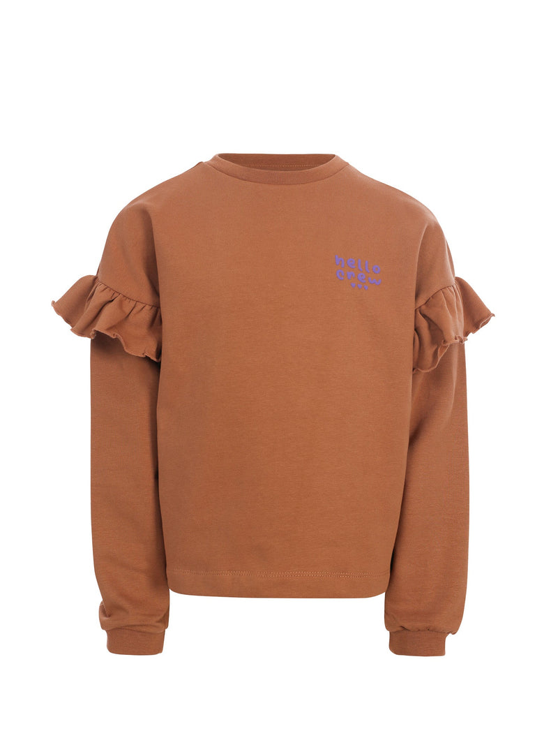 Meisjes Cropped Sweater van LOOXS Little in de kleur MOCHA in maat 128.