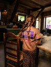 Meisjes Cropped Sweater van LOOXS Little in de kleur MOCHA.