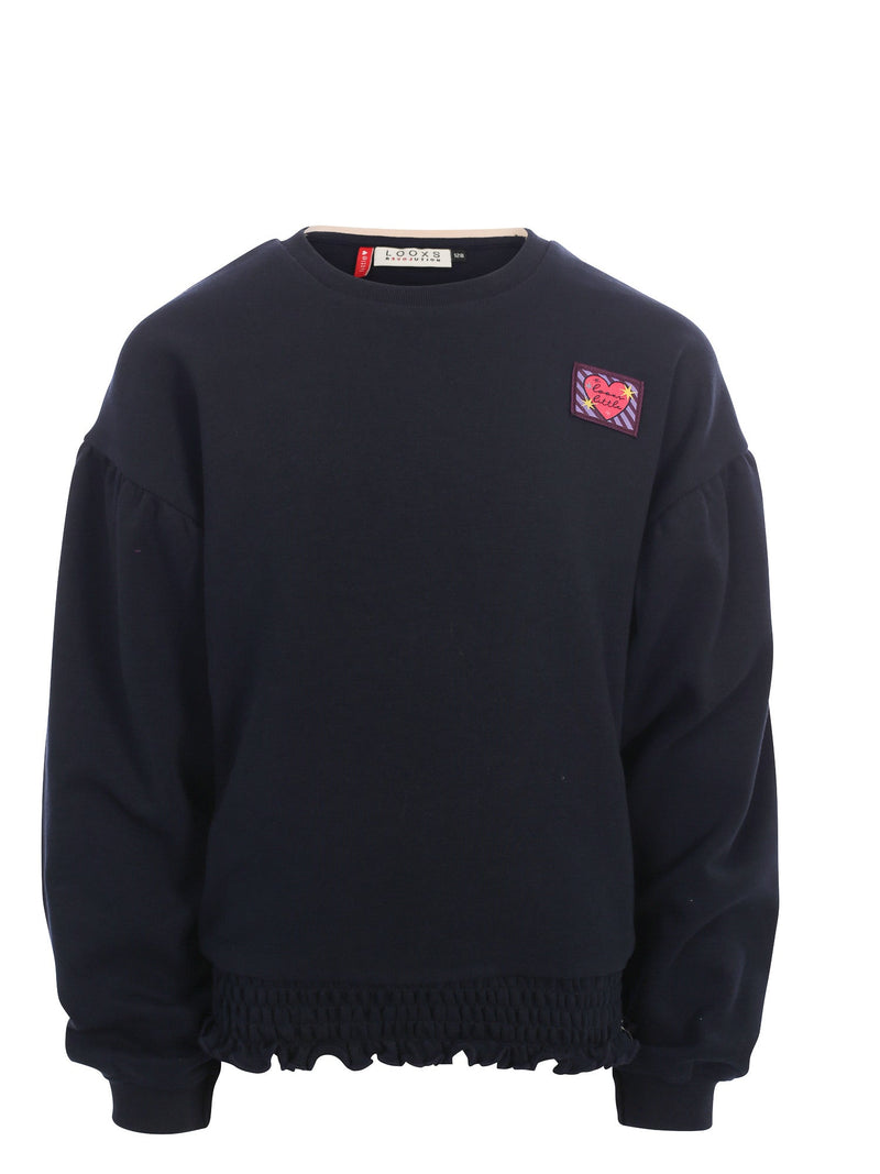 Meisjes Interlock Sweater van LOOXS Little in de kleur night blue.