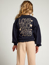 Meisjes Interlock Sweater van LOOXS Little in de kleur night blue.