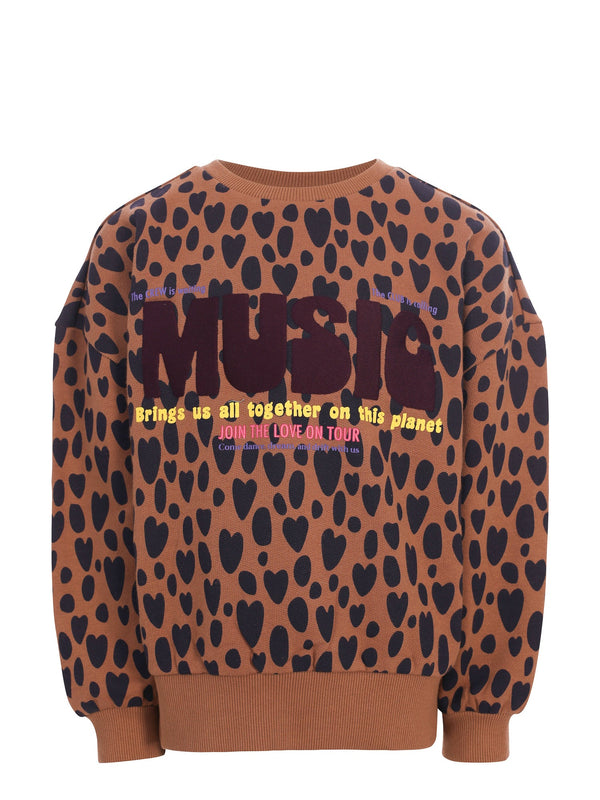 Meisjes Leopard Sweater van LOOXS Little in de kleur LEOPARD LOVE.