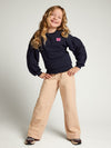Meisjes Sweat Wideleg van LOOXS Little in de kleur Latte.