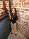 Meisjes Sweat Wideleg van LOOXS Little in de kleur Latte.