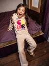 Meisjes Sweat Wideleg van LOOXS Little in de kleur Latte.