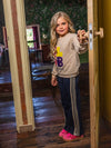 Meisjes Interlock Pants van LOOXS Little in de kleur night blue.