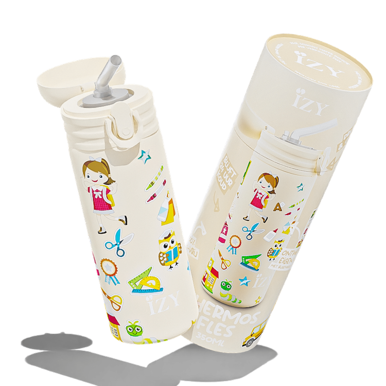 IZY Kids Thermos Bottle - Yellow School - 350ML To-Go Insulated Water Bottles