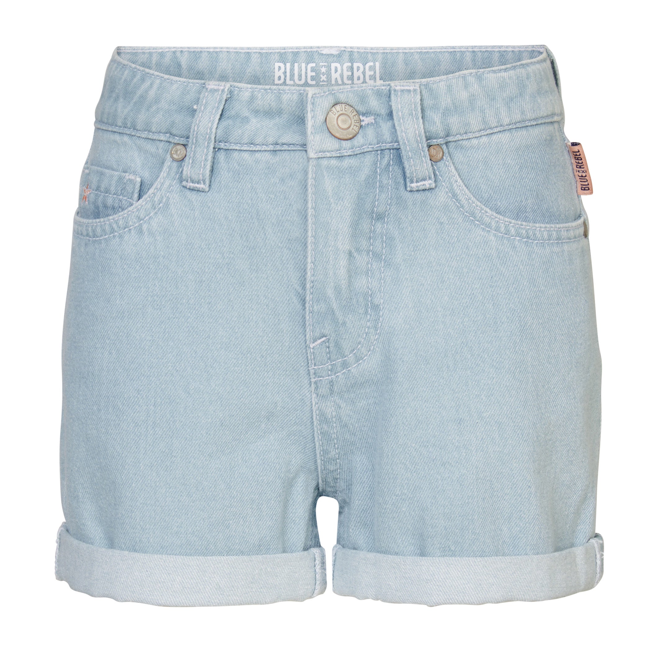 Meisjes Girls Denim Pants Short Loose fit Imogen van  in de kleur Denim Light Blue in maat 176.