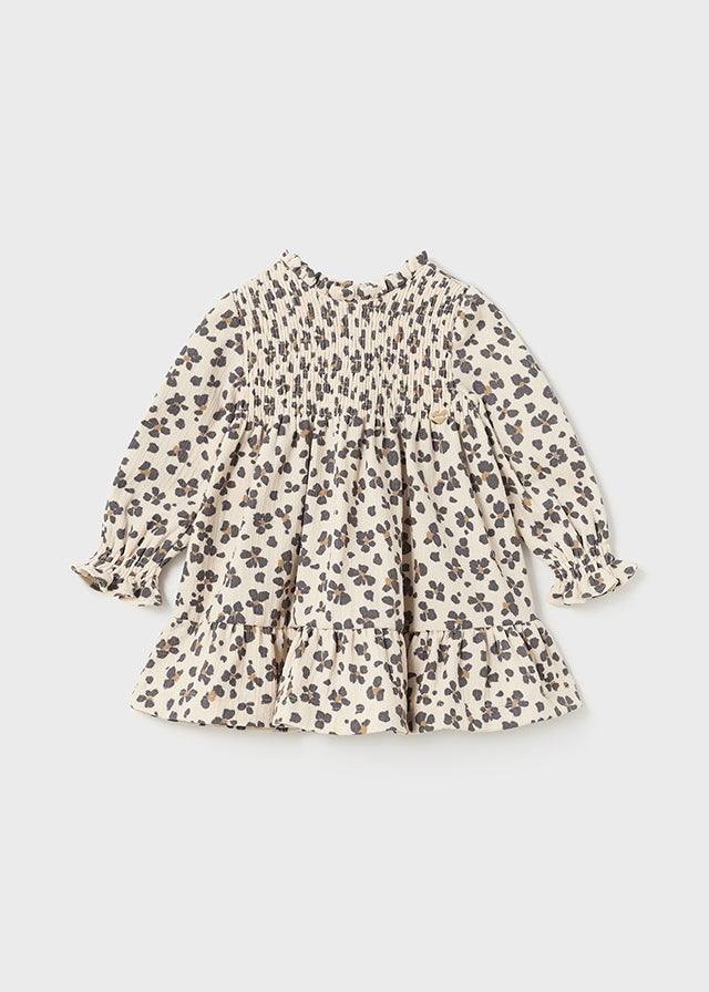 Mayoral Printed smocked stitch dress