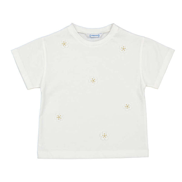 Meisjes S/s t-shirt                   van Mayoral in de kleur White      in maat 128.