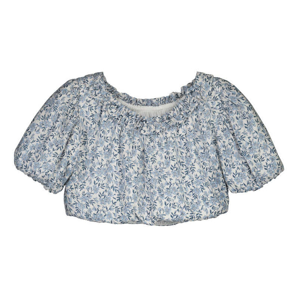Meisjes Printed dobby top             van Mayoral in de kleur Sky blue   in maat 128.