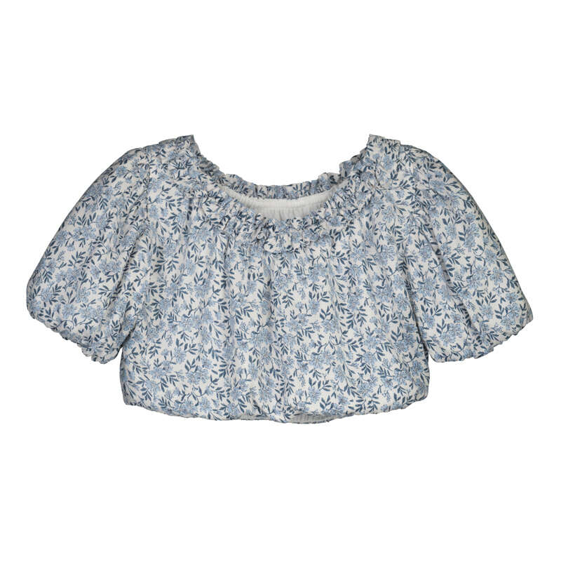 Meisjes Printed dobby top             van Mayoral in de kleur Sky blue   in maat 128.