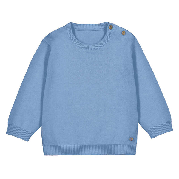 Jongens Basic cotton jumper           van Mayoral in de kleur capri      in maat 86.