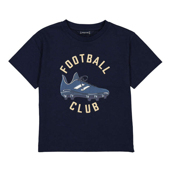 Jongens Football club shirt           van Mayoral in de kleur Navy       in maat 128.
