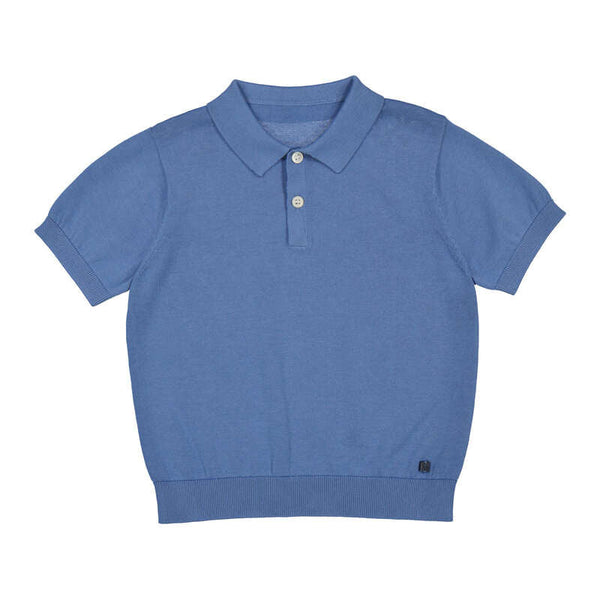 Jongens S/s polo                      van Mayoral in de kleur Indigo     in maat 128.