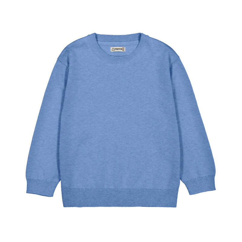 Jongens Basic crew neck jumper        van Mayoral in de kleur capri      in maat 128.