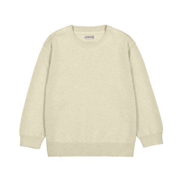 Jongens Basic crew neck jumper        van Mayoral in de kleur Oat vig    in maat 128.