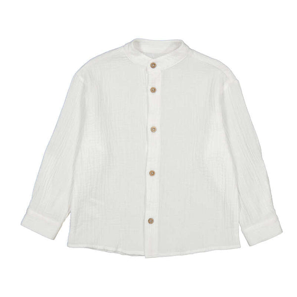 Jongens L/s buttondown shirt          van Mayoral in de kleur Cream      in maat 128.