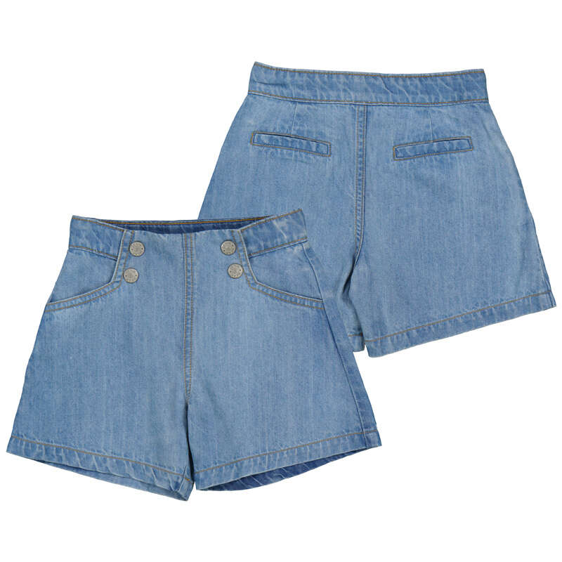 Meisjes Denim Bermuda                 van Mayoral in de kleur Light denim in maat 128.