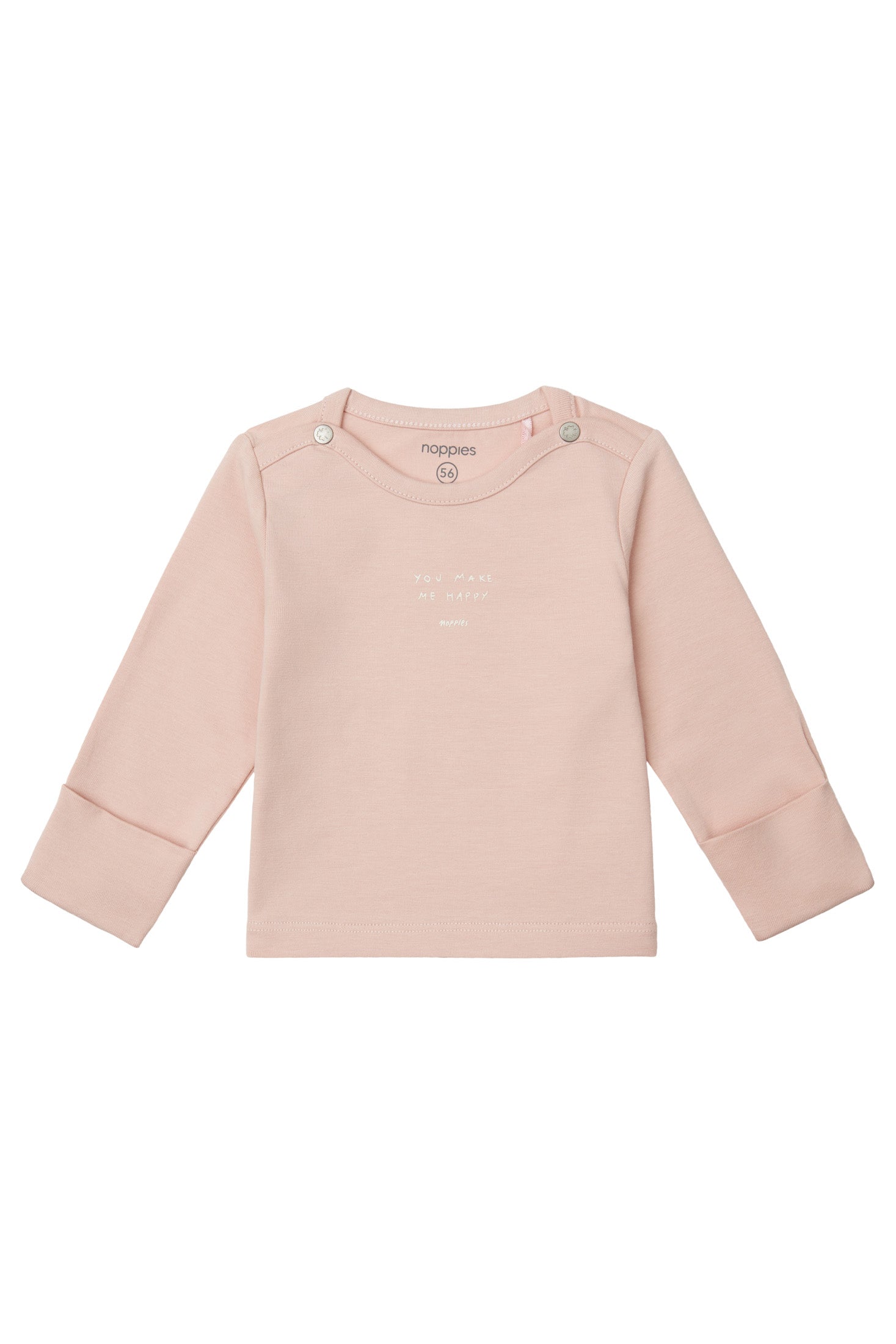 Meisjes Tee Neisse long sleeve van Noppies in de kleur Rose Smoke in maat 68.