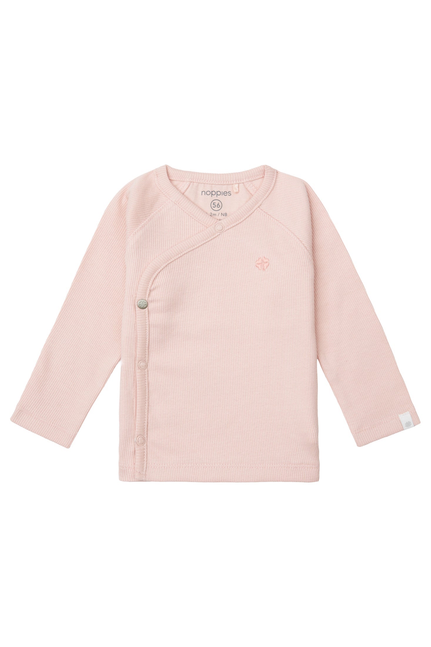 Meisjes Tee wrap rib Nanyuki long sleeve van Noppies in de kleur Rose Smoke in maat 68.