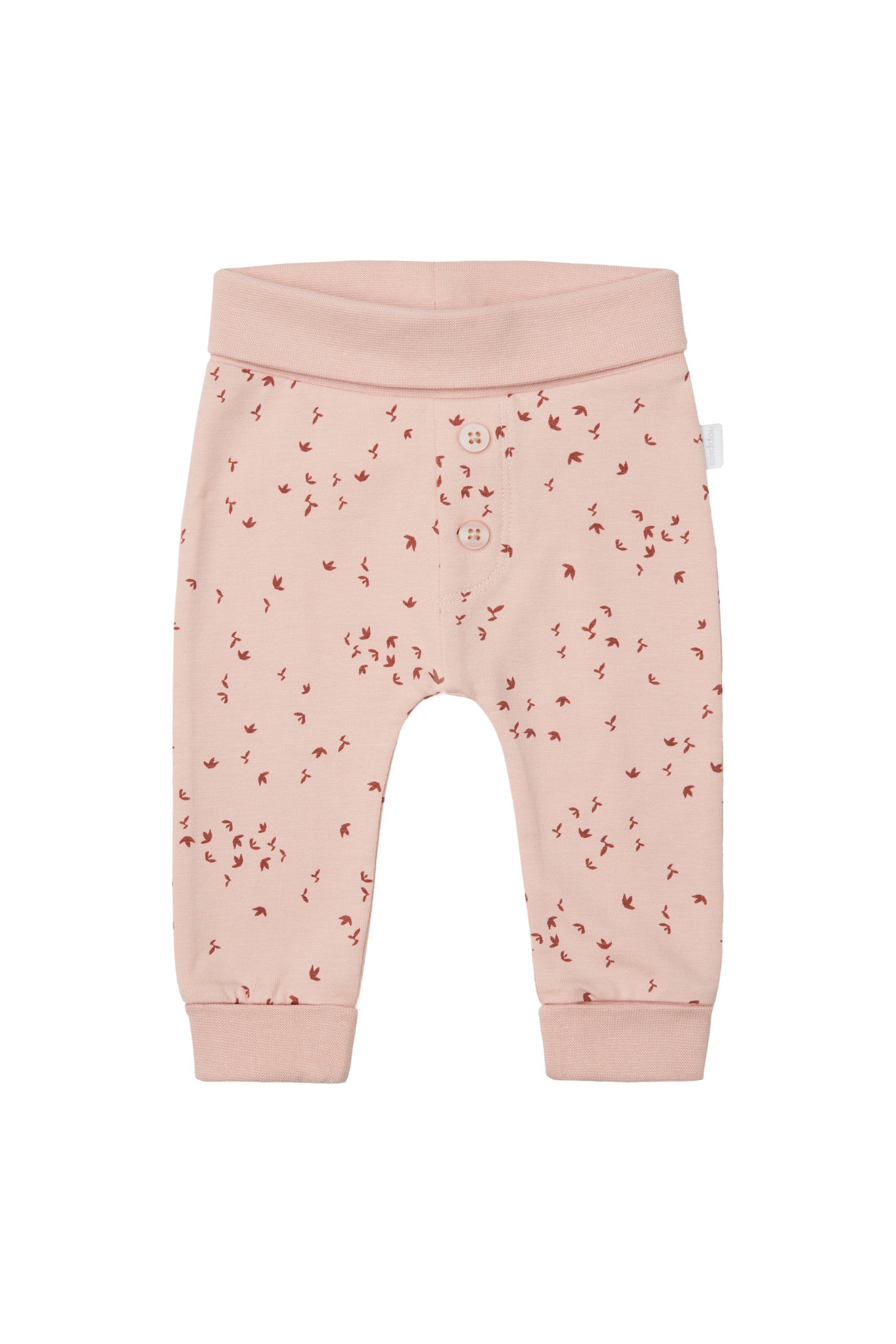 Meisjes Pants Nicea regular fit allover print van Noppies in de kleur Rose Smoke in maat 68.