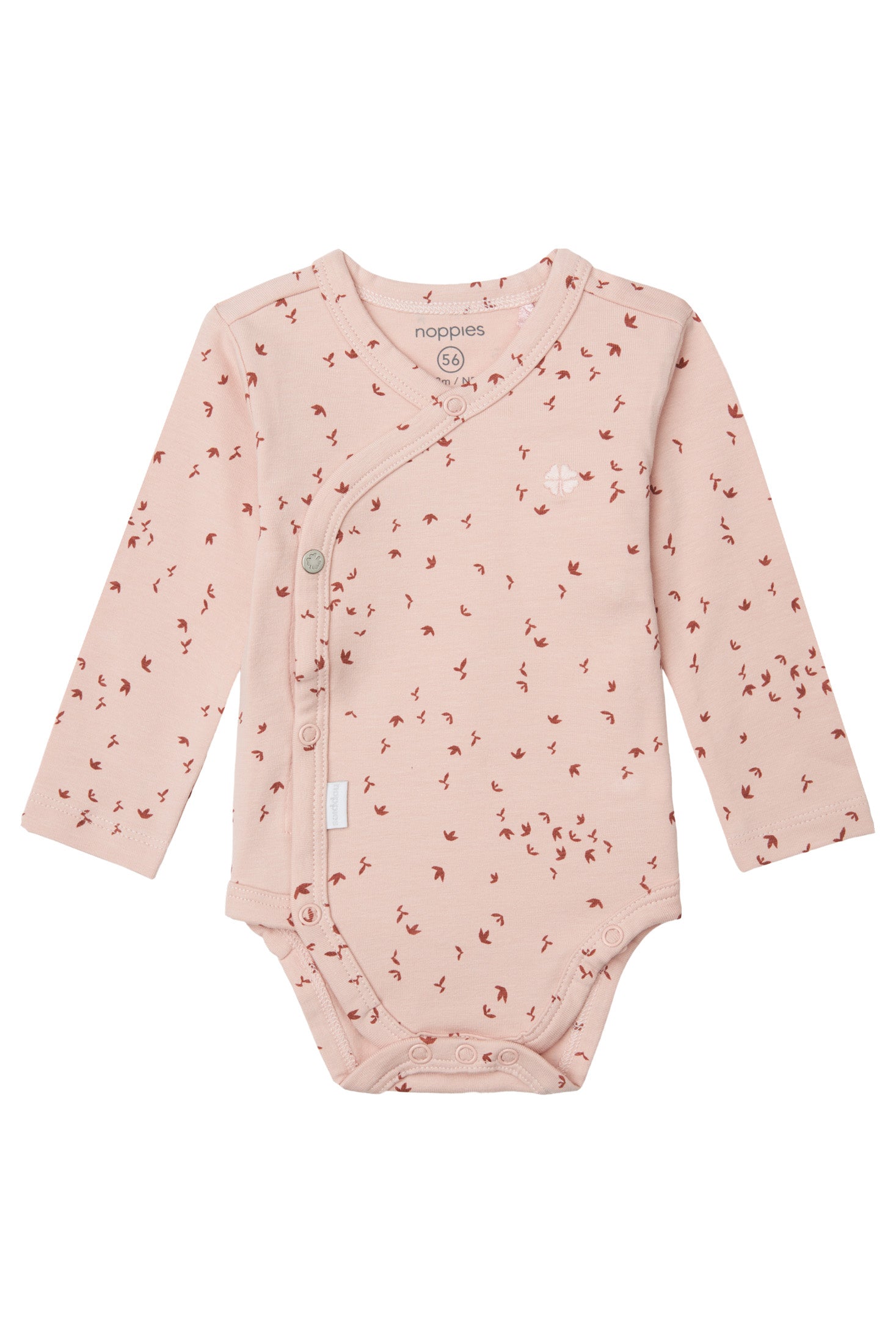 Meisjes Romper Norsik long sleeves allover print van Noppies in de kleur Rose Smoke in maat 68.