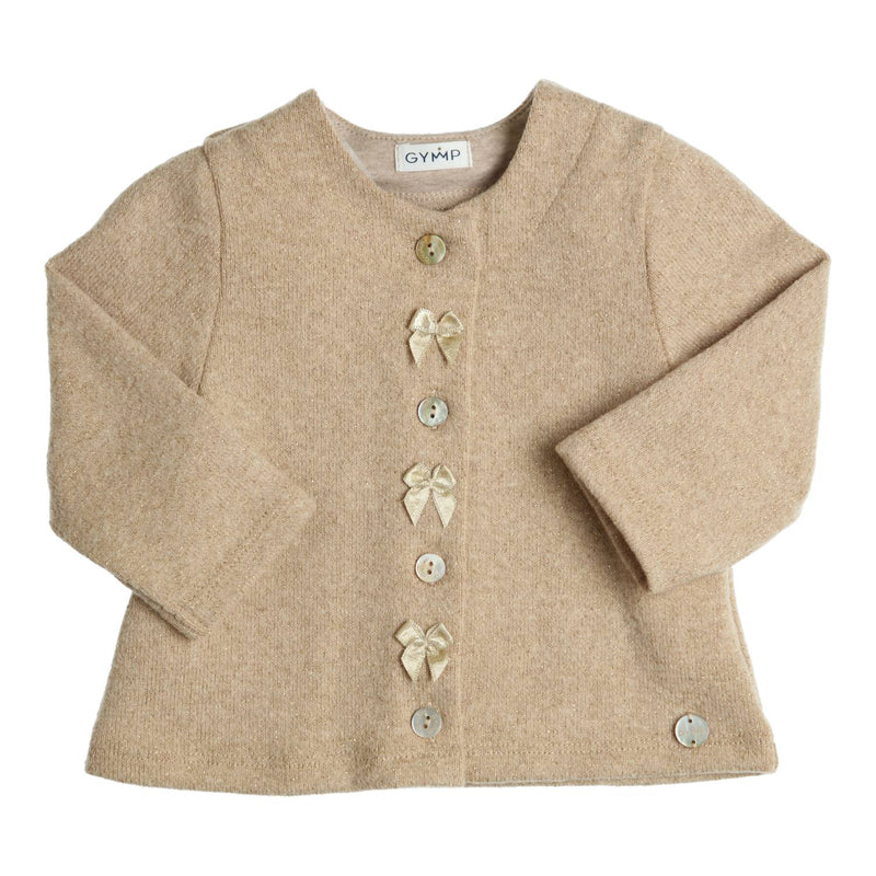 Meisjes Cardigan Lucia van Gymp in de kleur Beige in maat 92.