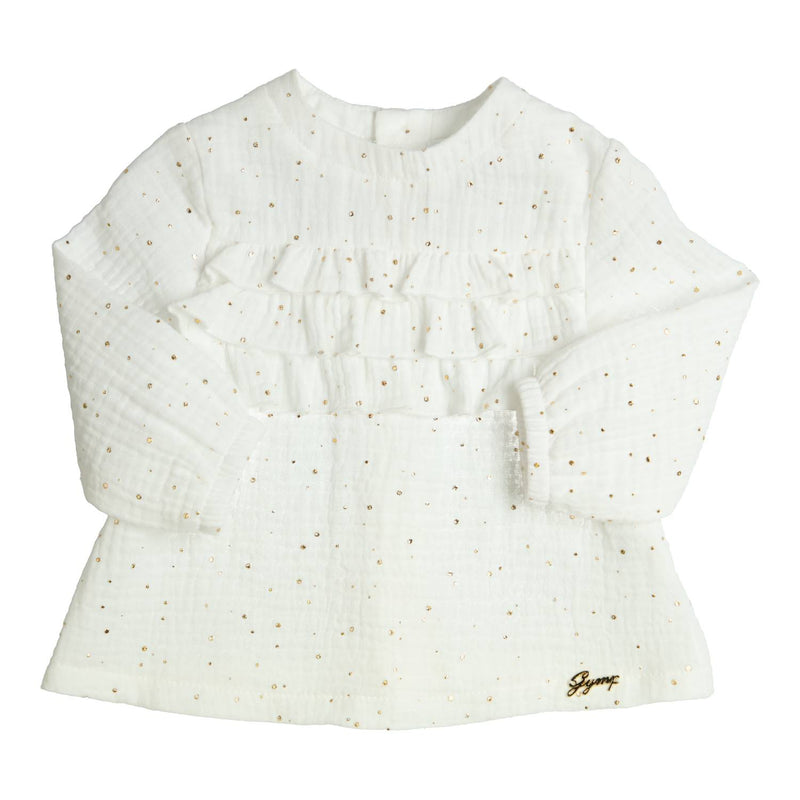 Meisjes Tunic Malou van Gymp in de kleur Off White - Gold in maat 86.