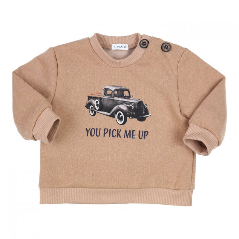 Jongens Sweater Carbontree van Gymp in de kleur Camel in maat 86.