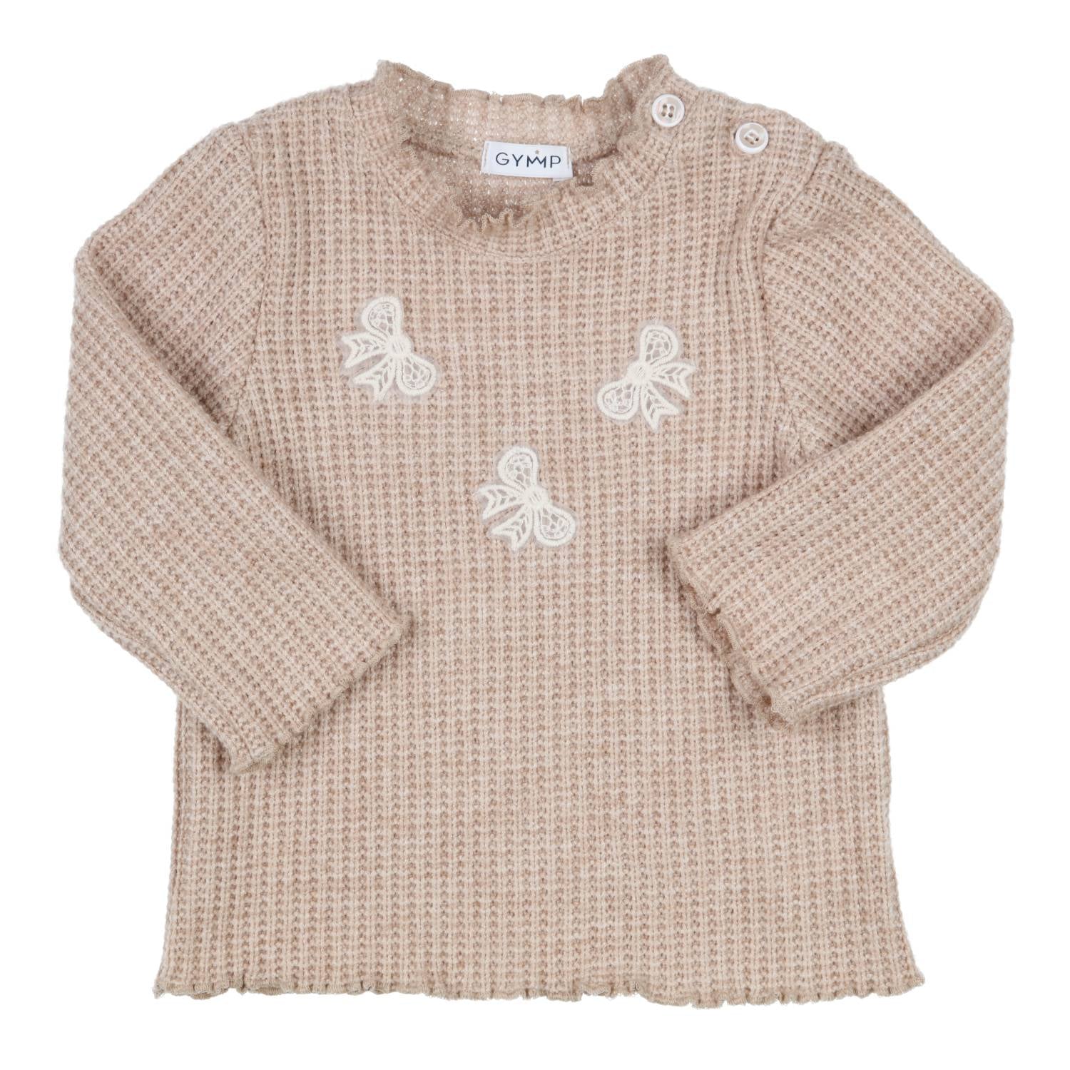 Meisjes Sweater Rica van Gymp in de kleur Beige in maat 86.