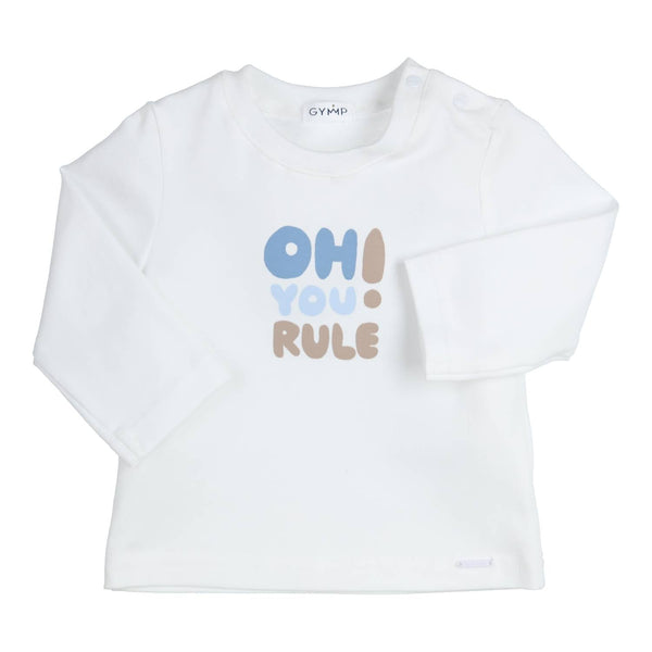 Jongens Longsleeve Aerobic van Gymp in de kleur White - Blue in maat 86.