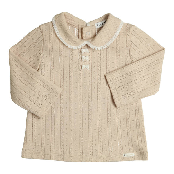 Meisjes Longsleeve Odette van Gymp in de kleur Beige in maat 92.