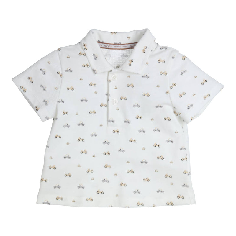 Jongens Polo Smart van Gymp in de kleur White - Beige in maat 86.