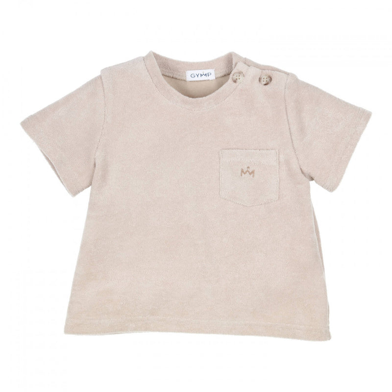 Jongens T-shirt Ido van Gymp in de kleur Beige in maat 86.