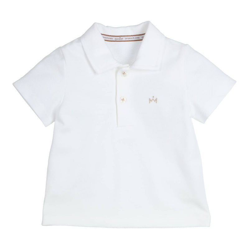 Jongens Polo Pikachu van Gymp in de kleur White - Beige in maat 86.