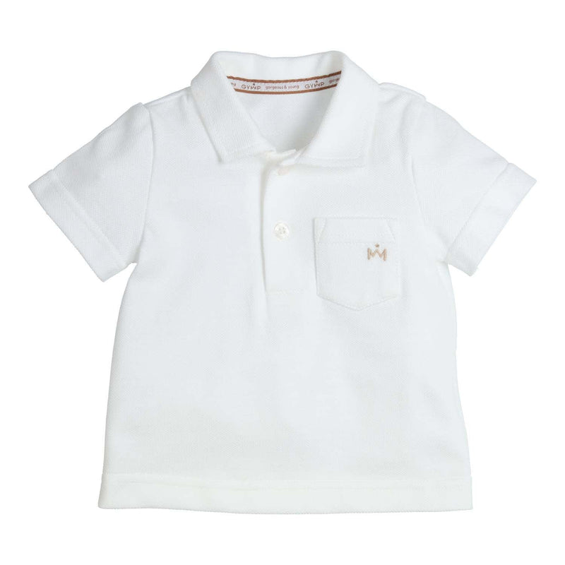 Jongens Polo Pikachu van Gymp in de kleur White - Beige in maat 86.