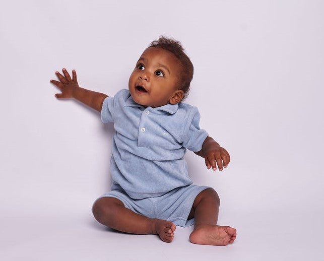 Jongens Polo Ido van Gymp in de kleur Blue in maat 86.