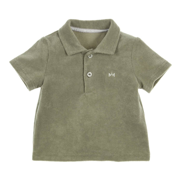 Jongens Polo Ido van Gymp in de kleur Khaki in maat 86.