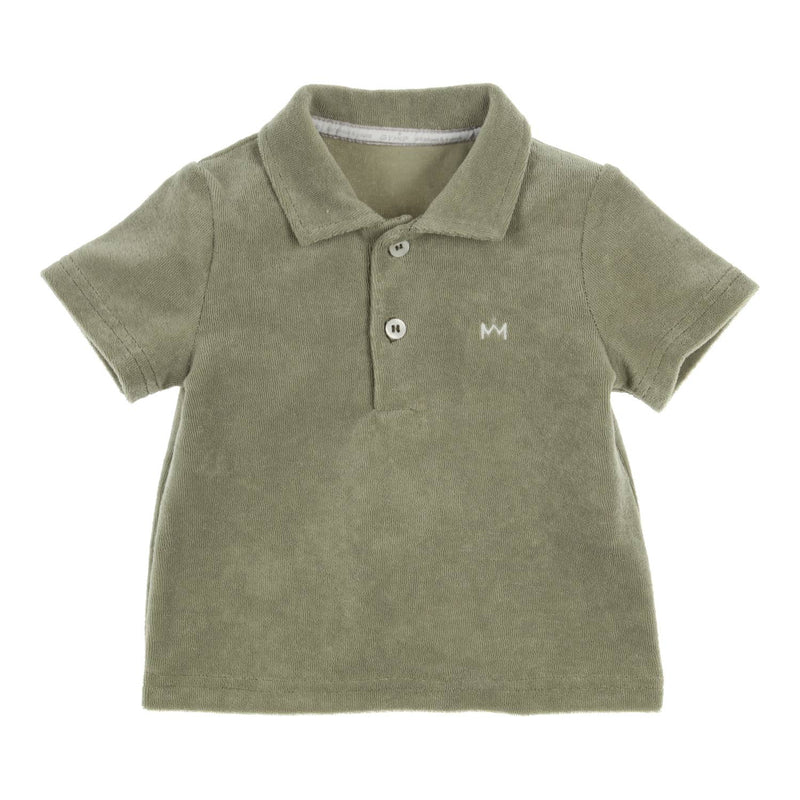 Jongens Polo Ido van Gymp in de kleur Khaki in maat 86.
