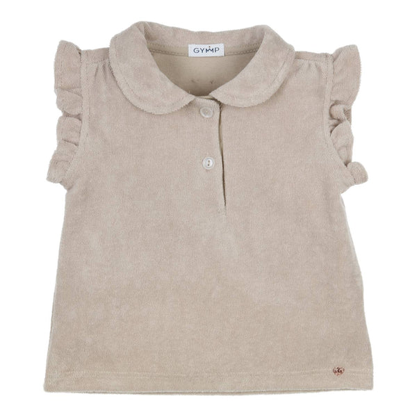 Meisjes Polo Ido van Gymp in de kleur Beige in maat 86.