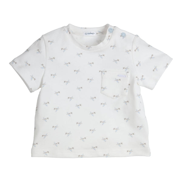 Jongens T-shirt Josca van Gymp in de kleur White - Light Blue in maat 86.