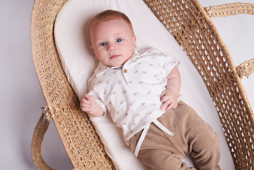 Jongens Polo Gebbo van Gymp in de kleur White - Green in maat 86.