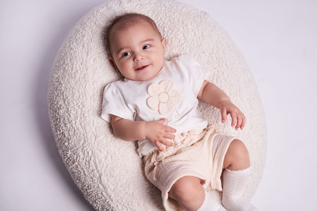 Meisjes T-shirt Aerobic van Gymp in de kleur Off White - Beige in maat 86.