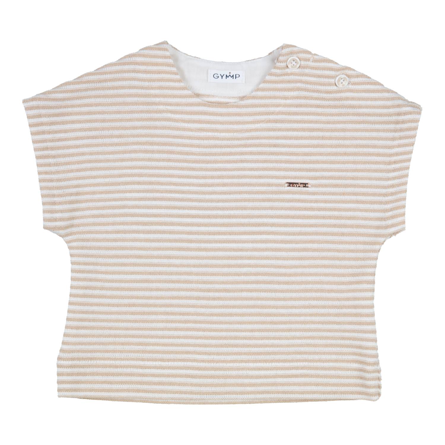 Meisjes T-shirt Barbara van Gymp in de kleur Off White - Beige in maat 86.