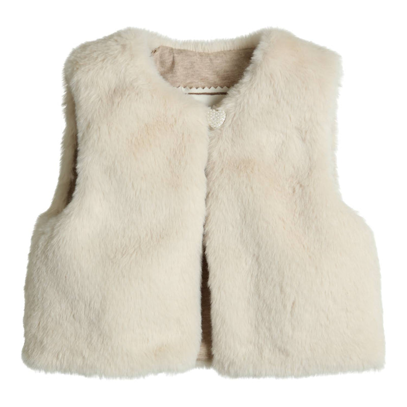 Meisjes Gilet Polla van Gymp in de kleur Off White in maat 92.