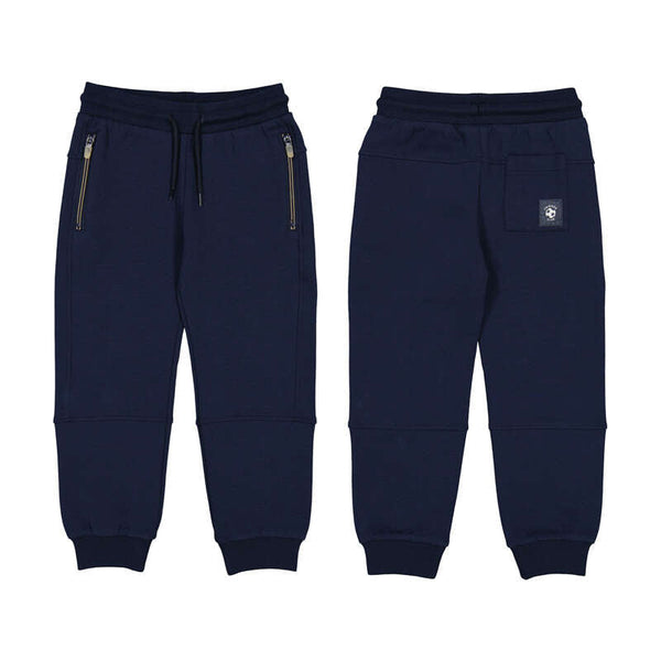 Jongens Pants with zippers            van Mayoral in de kleur Navy       in maat 128.