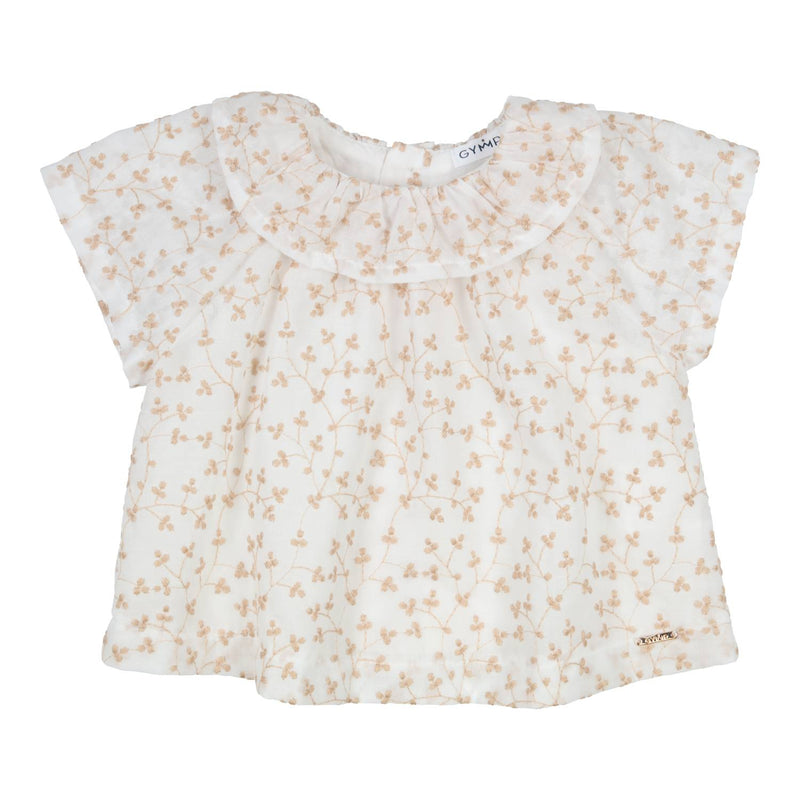 Meisjes Blouse Dianta van Gymp in de kleur Off White - Beige in maat 86.