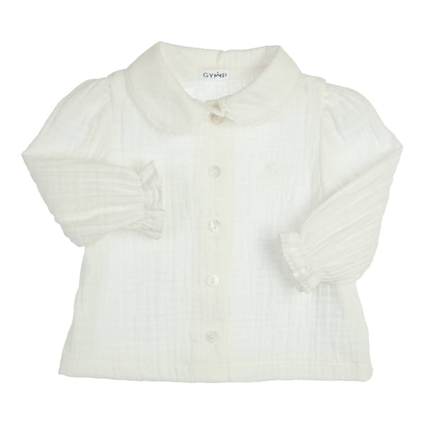 Meisjes Blouse Jinke van Gymp in de kleur Off White in maat 92.