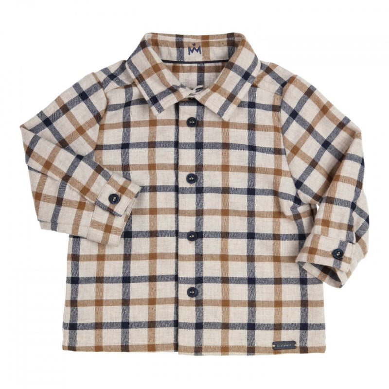 Jongens Shirt Olimpo van Gymp in de kleur Beige - Navy in maat 86.