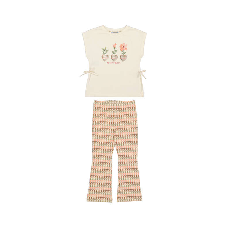 Meisjes S/s Shirt + Leggings set                van Mayoral in de kleur Tangerine  in maat 128.
